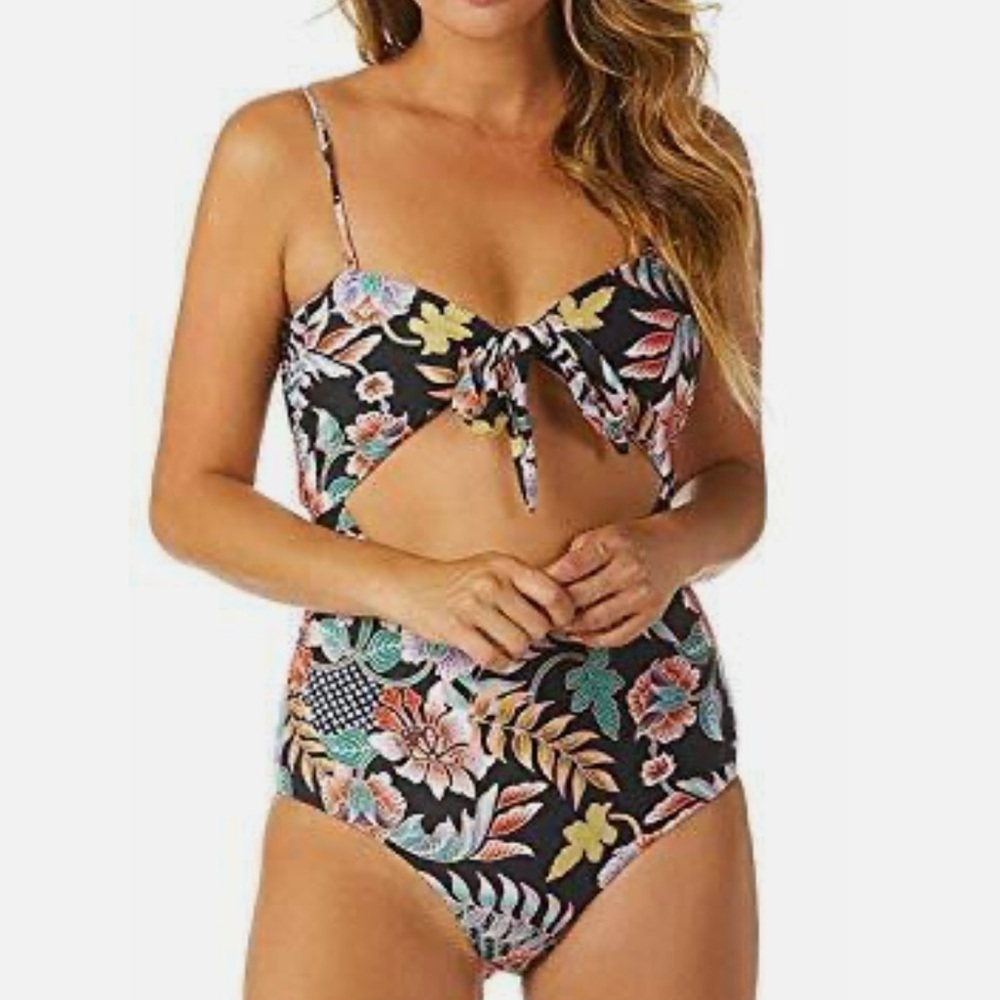 NWT Raisins Women's Puerto Vallarta Indo Bloom Cutout One-Piece Swimsuit Small